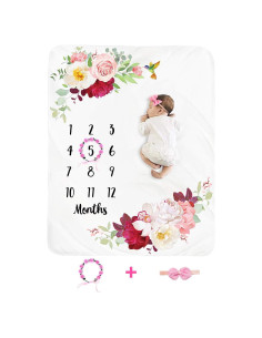 Manta de Hitos para Bebés Tebaby Rosa Floral 130x102 cm