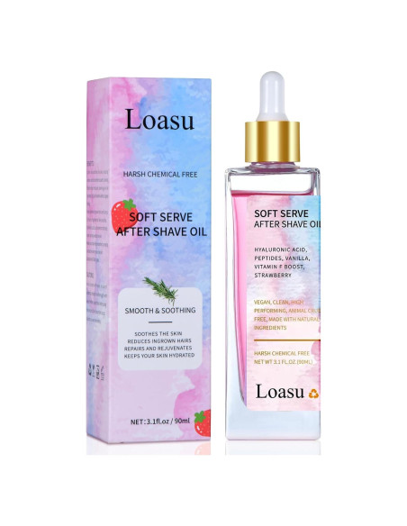Aceite After Shave Loasu Fresa y Vainilla 308g - Hidrata y Calma