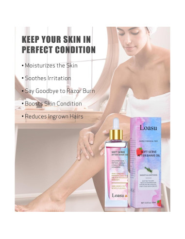 Aceite After Shave Loasu Fresa y Vainilla 308g - Hidrata y Calma