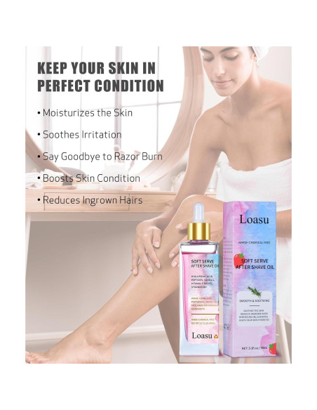 Aceite After Shave Loasu Fresa y Vainilla 308g - Hidrata y Calma