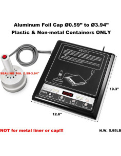 Sellador por Inducción KZU GLF-500F 800-1200W Pantalla Digital 2