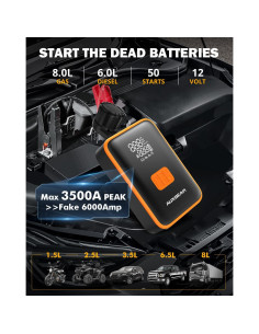 Arrancador de Salto Auxbeam AJ3500 con Compresor 3500A 2
