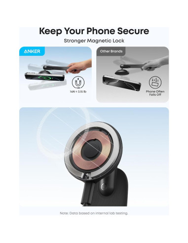 Cargador Inalámbrico Magnético para Auto Anker Nano 15W