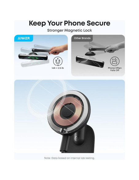 Cargador Inalámbrico Magnético para Auto Anker Nano 15W