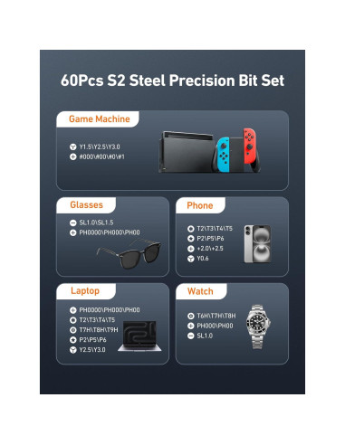 Destornillador Eléctrico Mini AstroAI ES60 3.7V 63-en-1 y Medidor de Presión