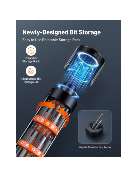 Destornillador Eléctrico Mini AstroAI ES60 3.7V 63-en-1 y Medidor de Presión