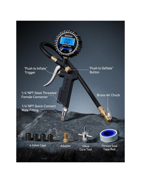 Destornillador Eléctrico Mini AstroAI ES60 3.7V 63-en-1 y Medidor de Presión