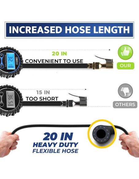 Medidor de Presión de Neumáticos Digital GERCHWAY 200 PSI