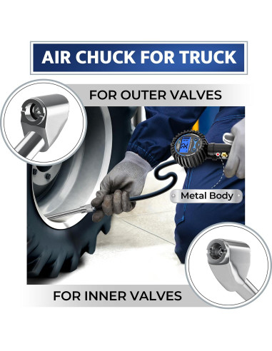 Medidor de Presión de Neumáticos Digital GERCHWAY 200 PSI