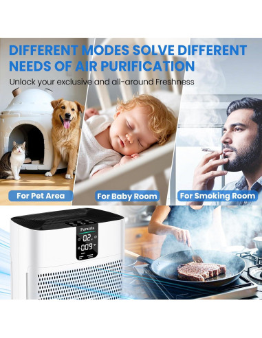 Purificador de Aire HEPA Purairia ZWN-132 para Espacios Grandes