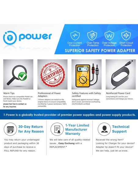 Cargador T-Power 20V para Inflador AstroAI Compresor de Aire