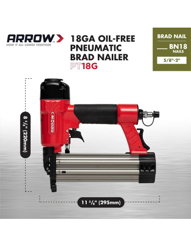 Clavadora neumática Arrow PT18G 18 calibres sin aceite