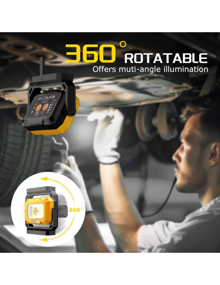 Luz de Trabajo LED Recargable Keadeso 1500LM Magnética 4000mAh