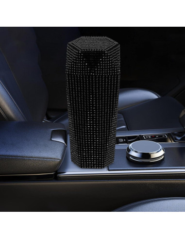 Basurero de Coche iplusmile con Tapa y Rhinestones Negro