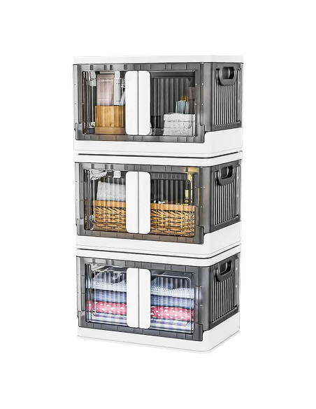 Caja de Almacenamiento Plegable 3 Pack 19 Galones Nuestro Espacio Moderno