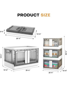 Caja de Almacenamiento Plegable 3 Pack 19 Galones Nuestro Espacio Moderno 2