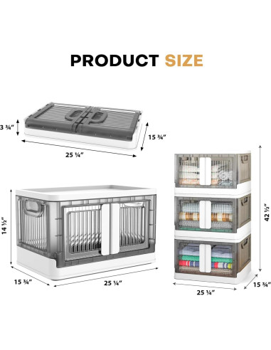 Caja de Almacenamiento Plegable 3 Pack 19 Galones Nuestro Espacio Moderno