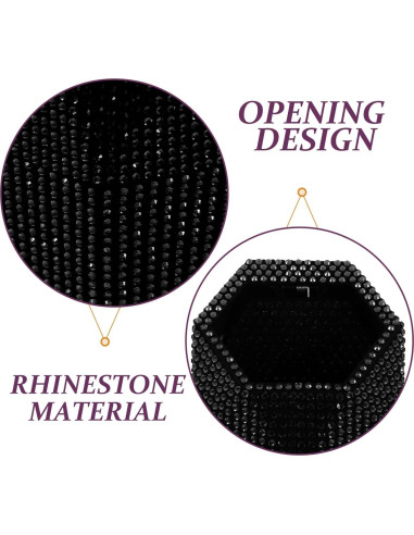 Basurero de Coche iplusmile con Tapa y Rhinestones Negro