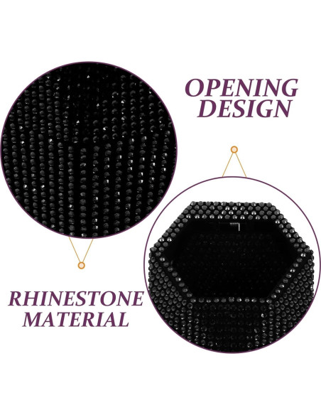 Basurero de Coche iplusmile con Tapa y Rhinestones Negro