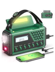 Radio Meteorológica de Emergencia DexScout 10000mAh Verde