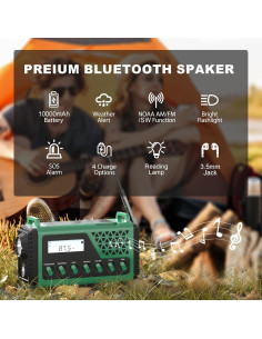 Radio Meteorológica de Emergencia DexScout 10000mAh Verde 2