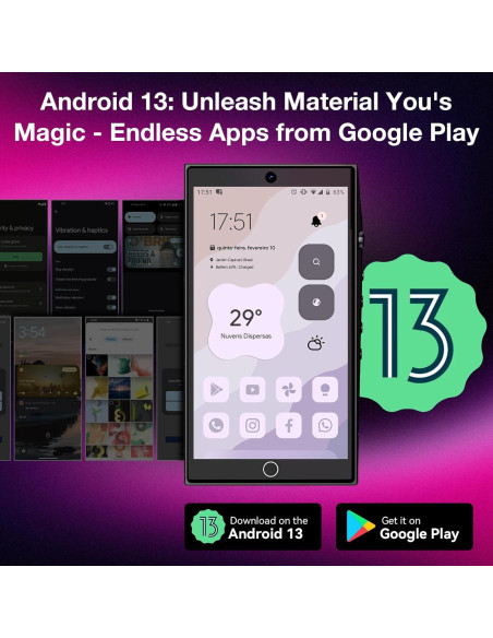 Reproductor MP3 Android 13 YEOODOP 192GB Bluetooth WiFi