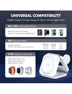 Estación de Carga Inalámbrica 3 en 1 Smile Station W322 25W 2