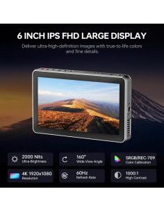 Monitor de Campo VILTROX DC-X2 6" 2000 Nits Pantalla Táctil 2