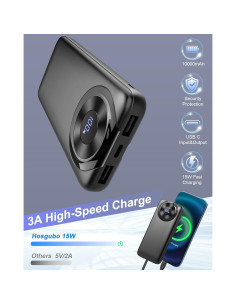 Banco de Energía 10000mAh Hosgubo Cargador Portátil 5V/3A 2