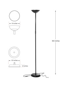 Lámpara de pie LED Brightech SkyLite, regulable 24W, negra 2