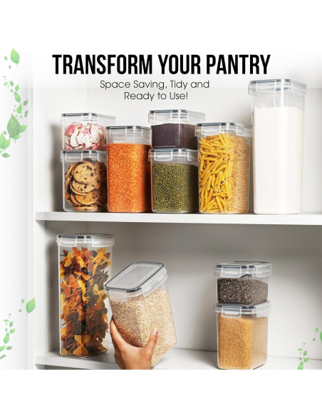 Set 20 Contenedores Herméticos Pluma Blanca 34.2L BPA Free