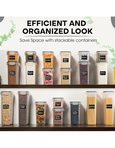 Set 20 Contenedores Herméticos Pluma Blanca 34.2L BPA Free