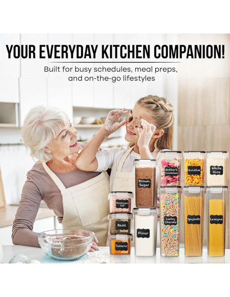 Set 20 Contenedores Herméticos Pluma Blanca 34.2L BPA Free