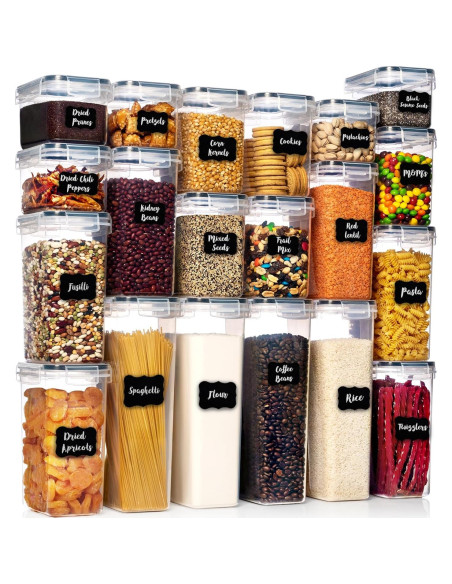 Set 20 Contenedores Herméticos Pluma Blanca 34.2L BPA Free