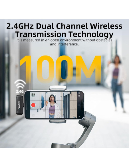 Micrófono Inalámbrico BOYA BY-WM3T-D2 para iPhone, 30h Batería