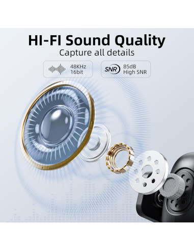 Micrófono Inalámbrico BOYA BY-WM3T-D2 para iPhone, 30h Batería