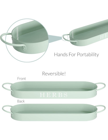 Juego de 3 Macetas de Metal para Hierbas Barnyard Verde Suave