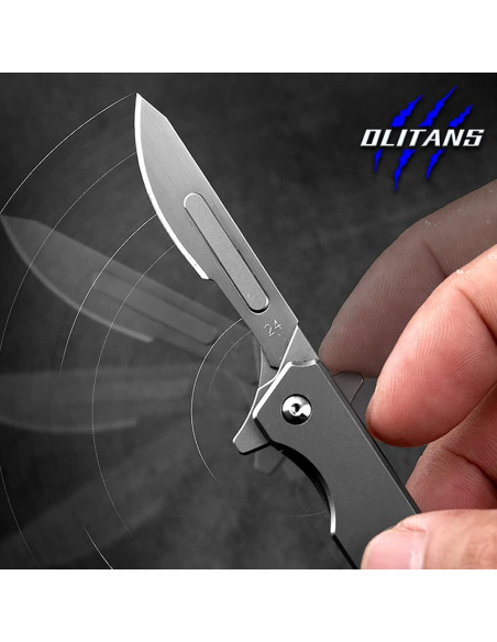 Cuchillo Plegable OLITANS T010 EDC con 10 Cuchillas Reemplazables