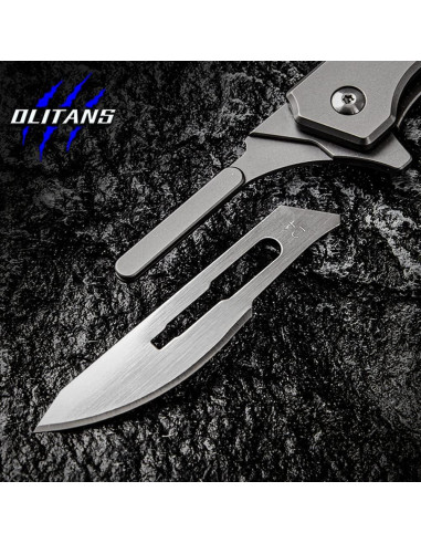Cuchillo Plegable OLITANS T010 EDC con 10 Cuchillas Reemplazables