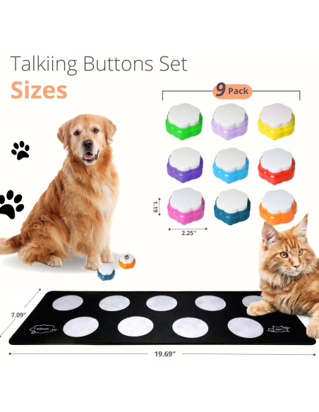 Botones de Comunicación para Perros ANLIKY - Set de 9 Grabables