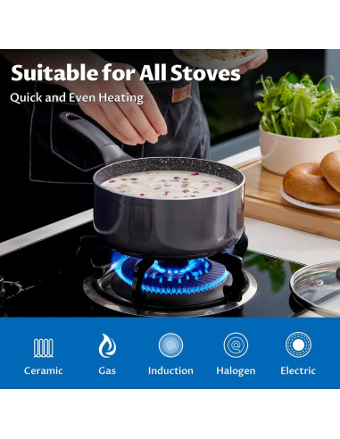 Juego de Ollas y Sartenes BEZIA 10 Piezas Antiadherentes