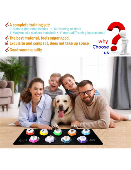 Botones de Comunicación para Perros ANLIKY - Set de 9 Grabables