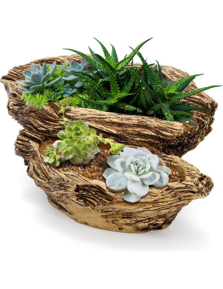 Maceta de Resina Noamus 20.3x13.5cm con Drenaje Rústica