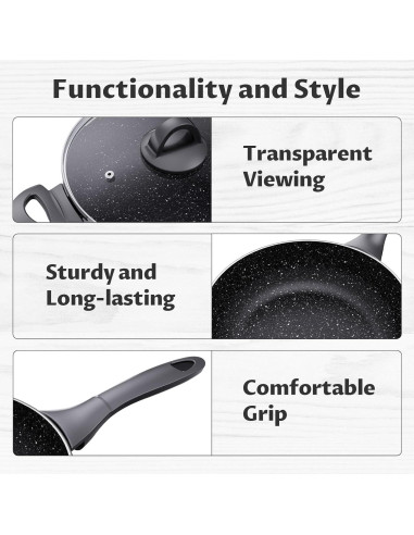 Juego de Ollas y Sartenes BEZIA 10 Piezas Antiadherentes