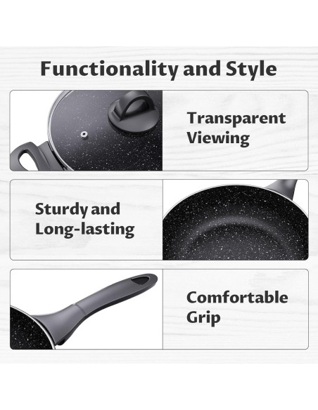 Juego de Ollas y Sartenes BEZIA 10 Piezas Antiadherentes