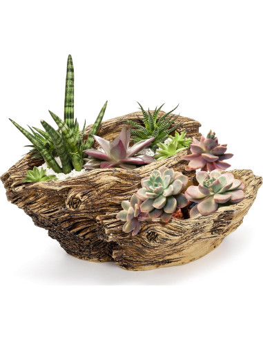 Maceta de Resina Noamus 20.3x13.5cm con Drenaje Rústica