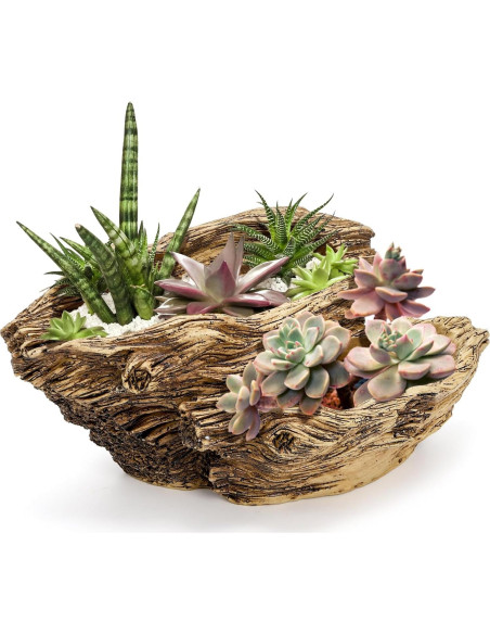 Maceta de Resina Noamus 20.3x13.5cm con Drenaje Rústica