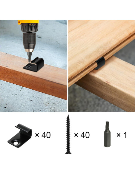 Yarlung 40 Clips de Inicio para Decking Compuesto - Acero Inoxidable