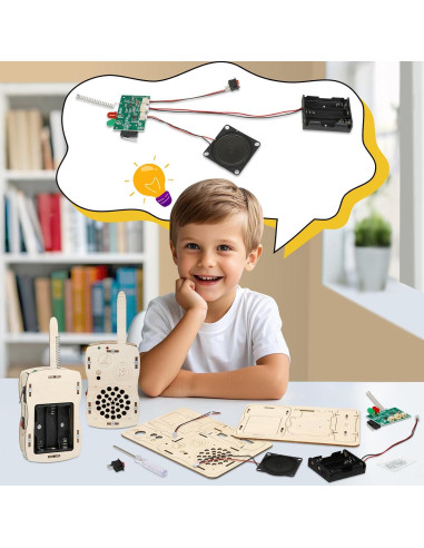 Walkie Talkies STEM Yuanyi para Niños 8-12 Años Kit Electrónica