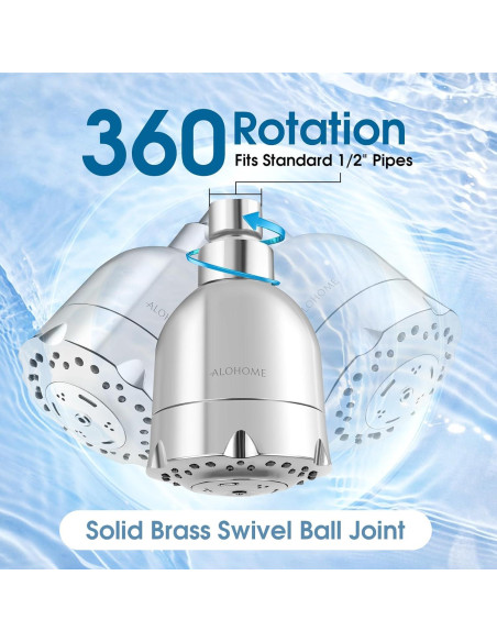 Cabezal de Ducha Alta Presión ALOHOME 6 Configuraciones Cromo